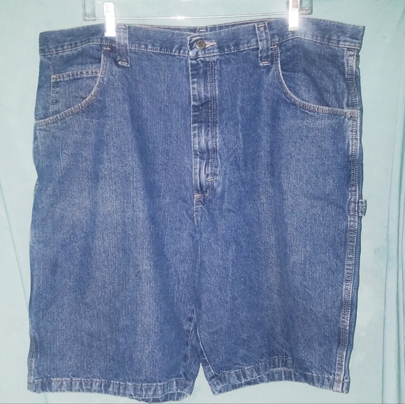 Mens Sixe 40 Wrangler Denim Blue Jean Carpenter Shorts - Picture 1 of 9